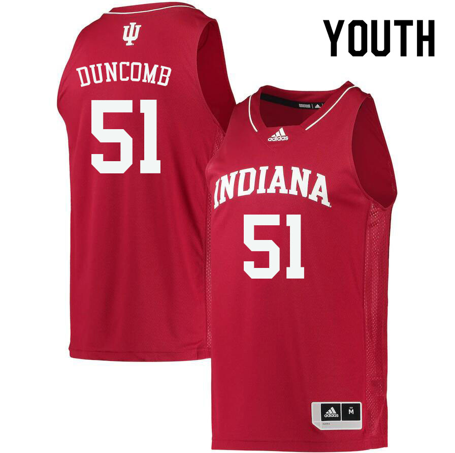 Youth #51 Logan Duncomb Indiana Hoosiers College Basketball Jerseys Sale-Crimson